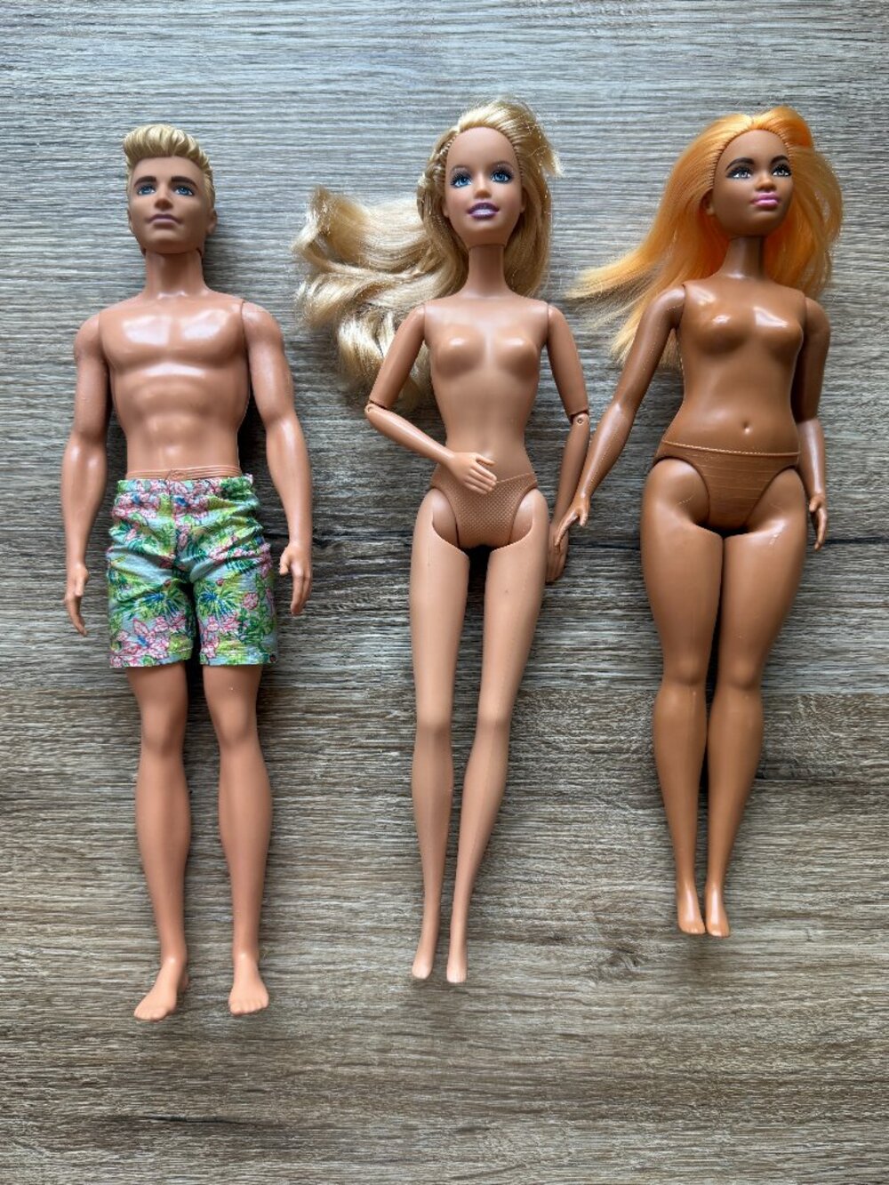 Barbie lot of 3 dolls modern barbie and ken doll set